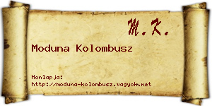 Moduna Kolombusz névjegykártya